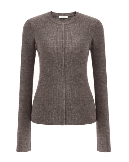 Dear Dylan | Merino Long Sleeve Knit - Mushroom