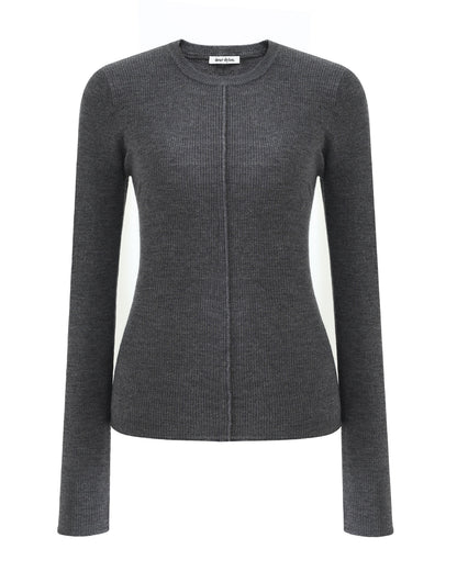 Dear Dylan | Merino Long Sleeve Knit - Smoke Marle