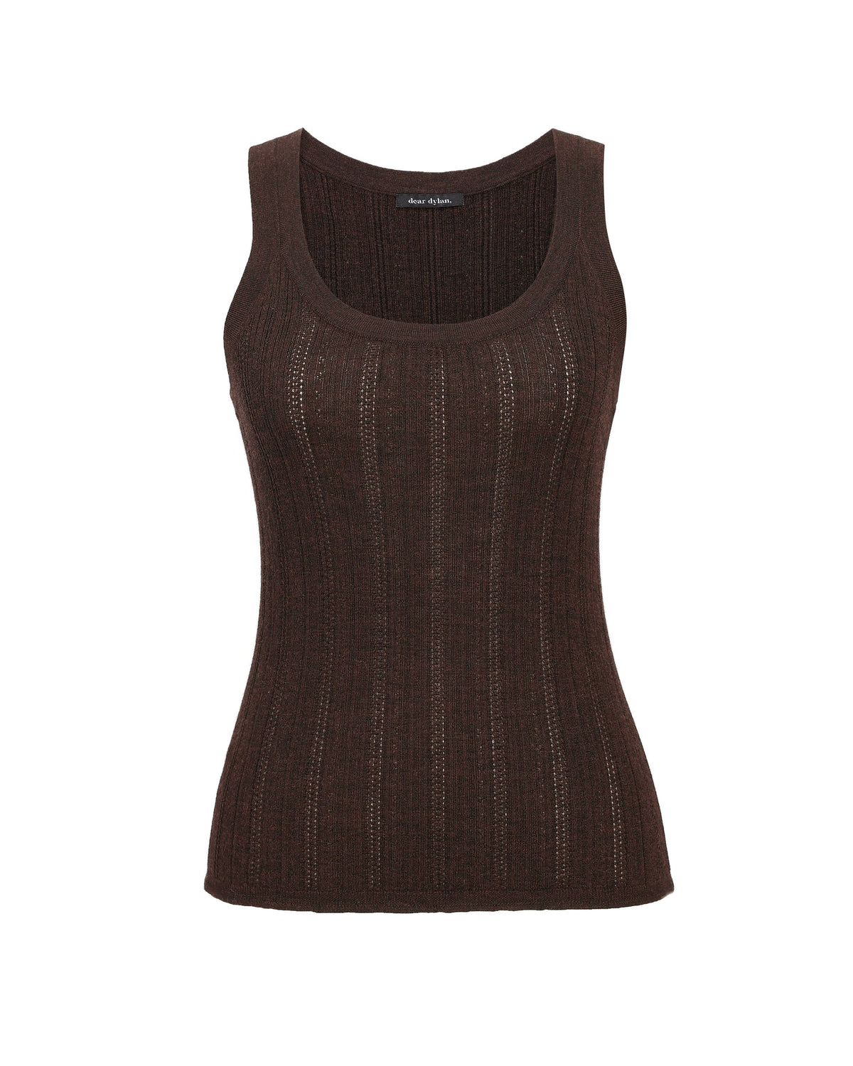Dear Dylan | Merino Pointelle Daily Tank - Cocoa