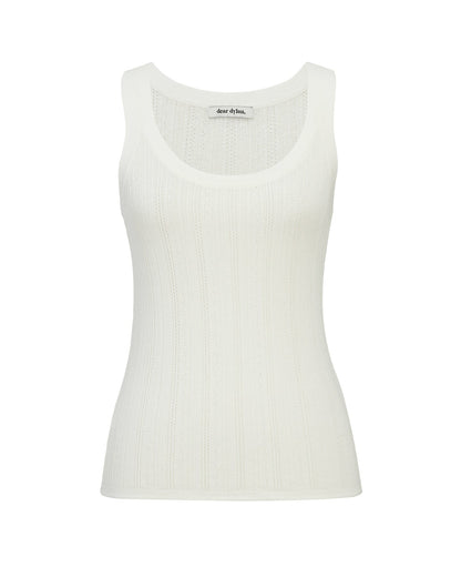 Dear Dylan | Merino Pointelle Daily Tank - Ivory