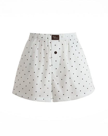 Dear Dylan | Polka Dot Boxer Short - Blanc/Umber