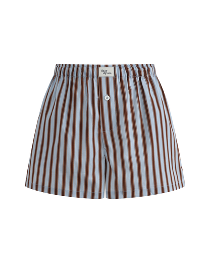 Dear Dylan | Riviera Stripe Boxer Short - Azul/Crème/Umber
