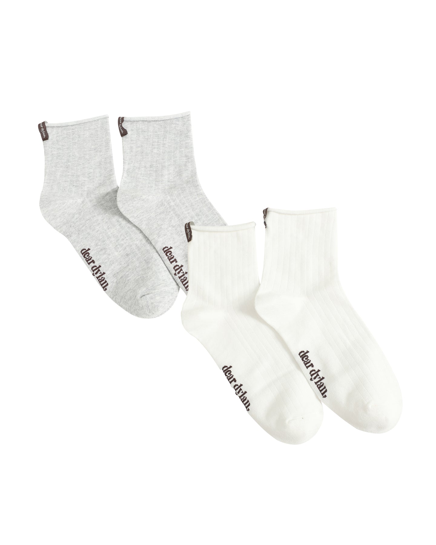 Dear Dylan | Roulé Sock Set - Blanc/GreyMarle