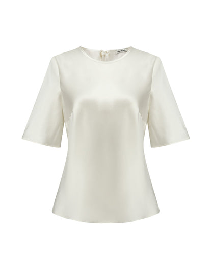 Dear Dylan | Silk Bias Tee - Ivory