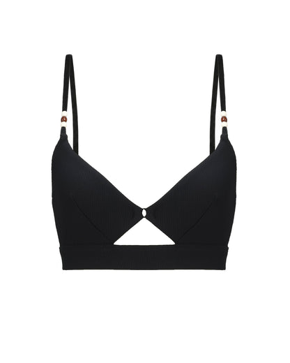 Dear Dylan | Cut Out Bralette - Noir Rib
