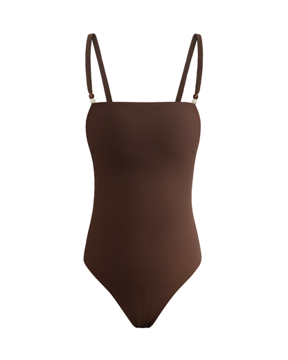 Dear Dylan | Swim One Piece - Umber Rib