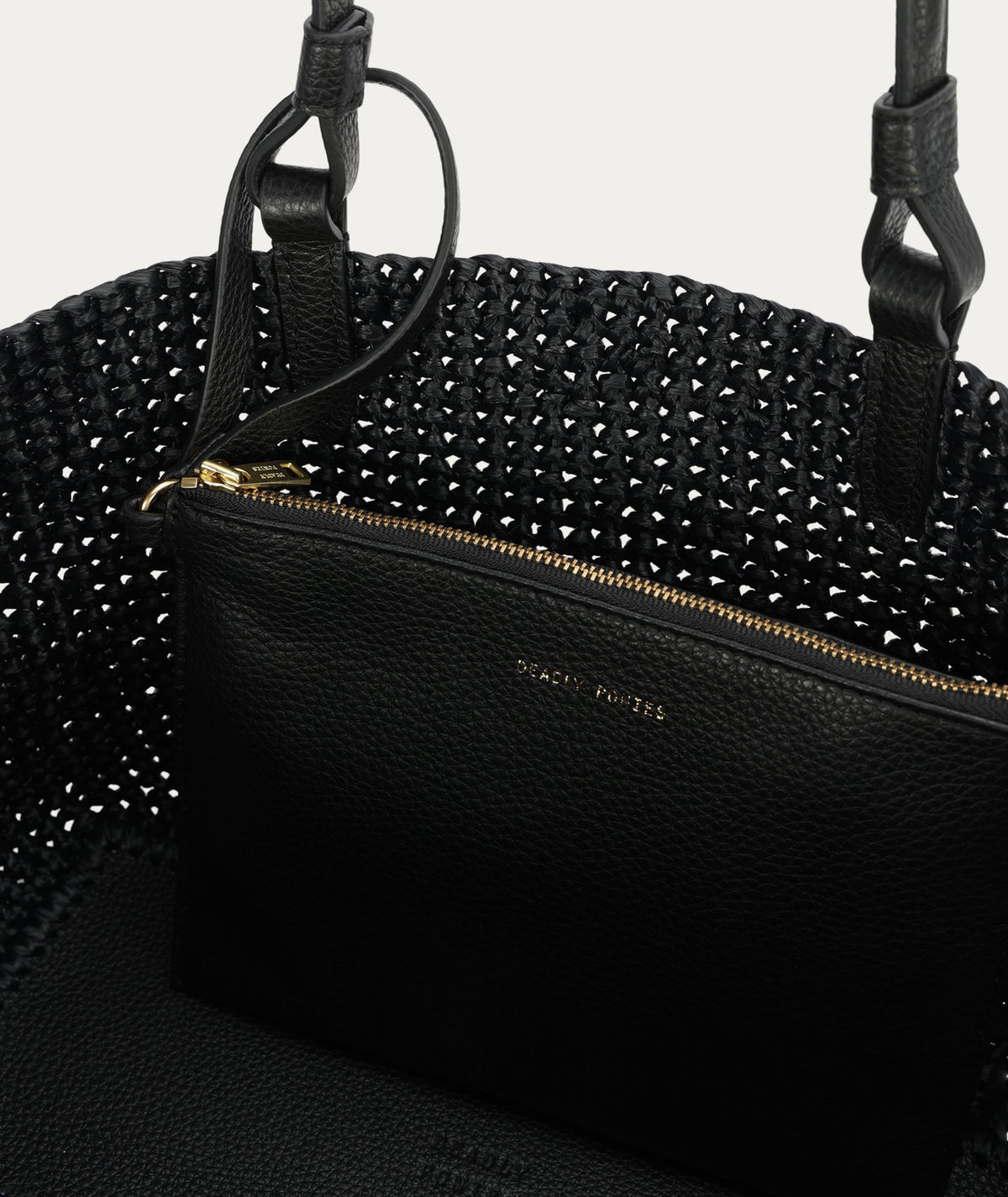 Deadly Ponies | Medium Bandit Tote - Black Raffia