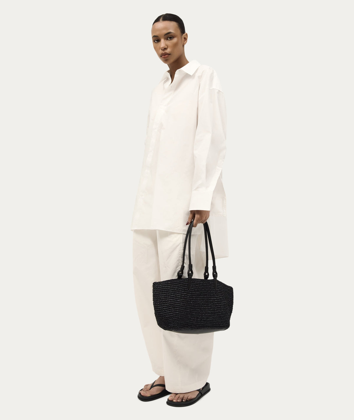 Deadly Ponies | Medium Bandit Tote - Black Raffia