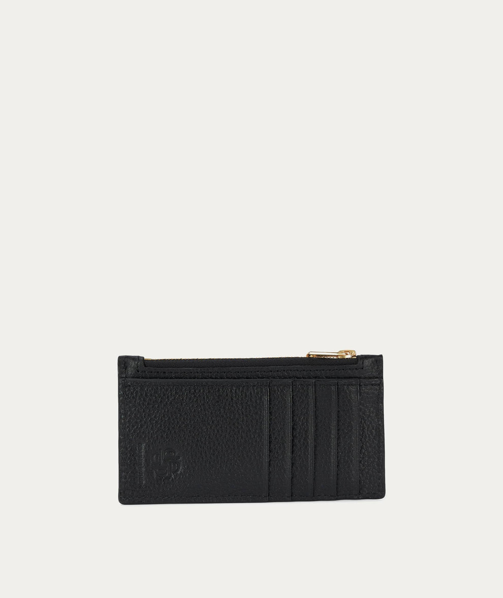 Deadly Ponies | Zip Card Holder - Black / Brass