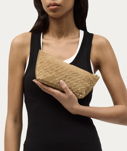 Deadly Ponies | Medium Poucher - Oat Woven Suede