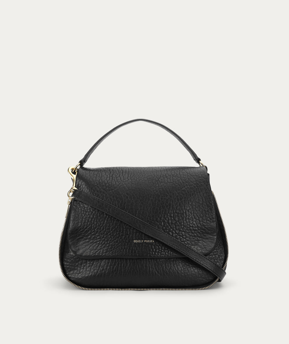 Deadly Ponies | Caiman Bag - Black Bulle / Brass