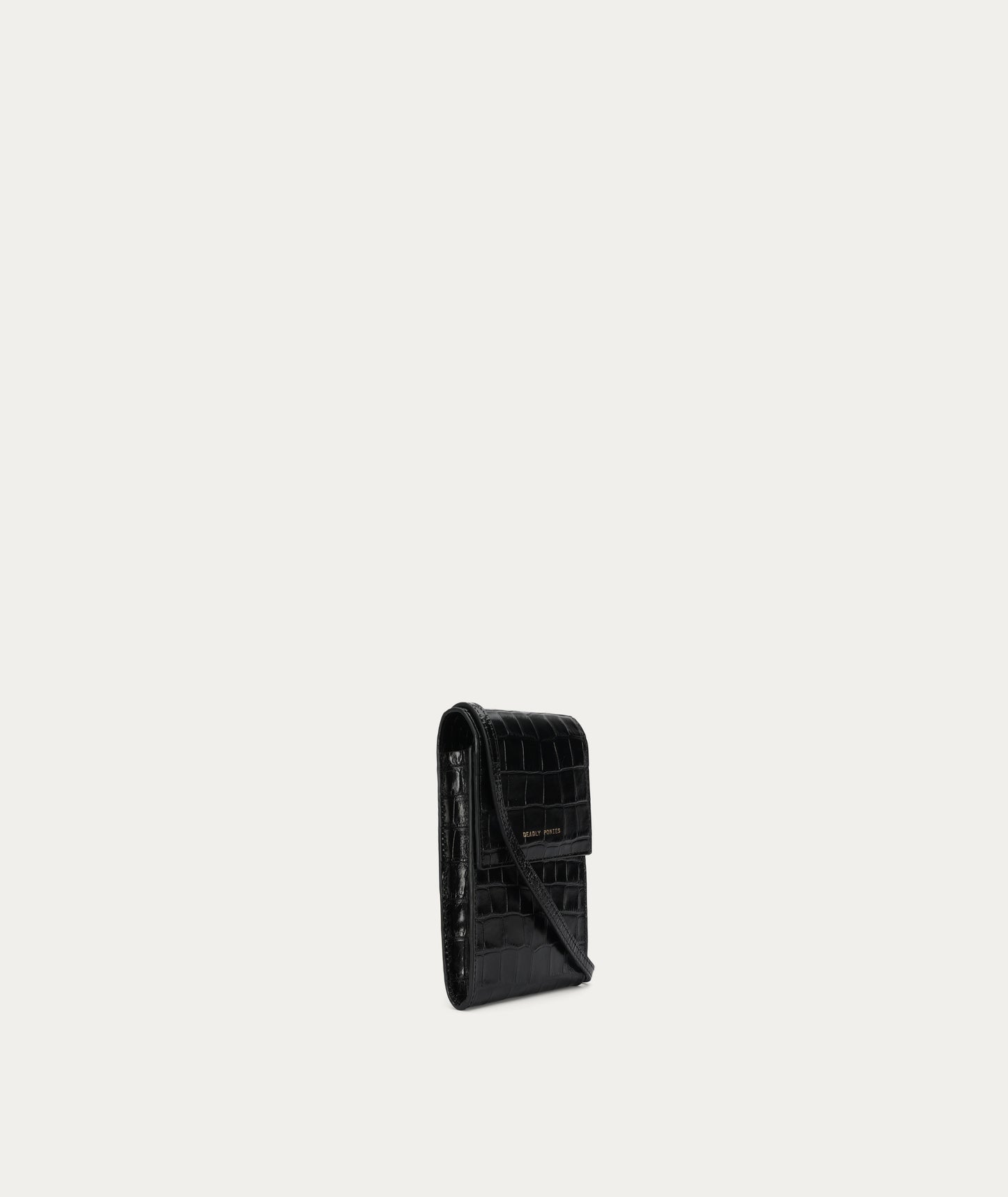 Deadly Ponies | Poucheroo Phone Wallet - Black Croc