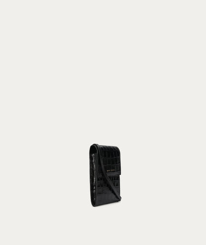 Deadly Ponies | Poucheroo Phone Wallet - Black Croc