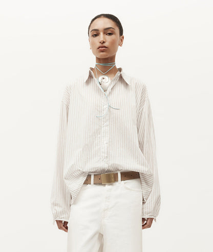 Deadly Ponies | Wide Belt Rectangle Buckle - Oat Suede/Brass