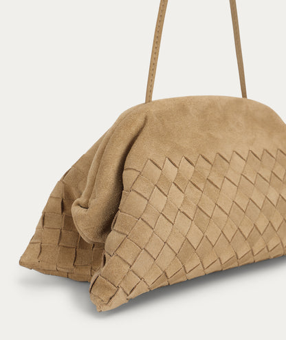 Deadly Ponies | Vault Clutch - Oat Woven Suede