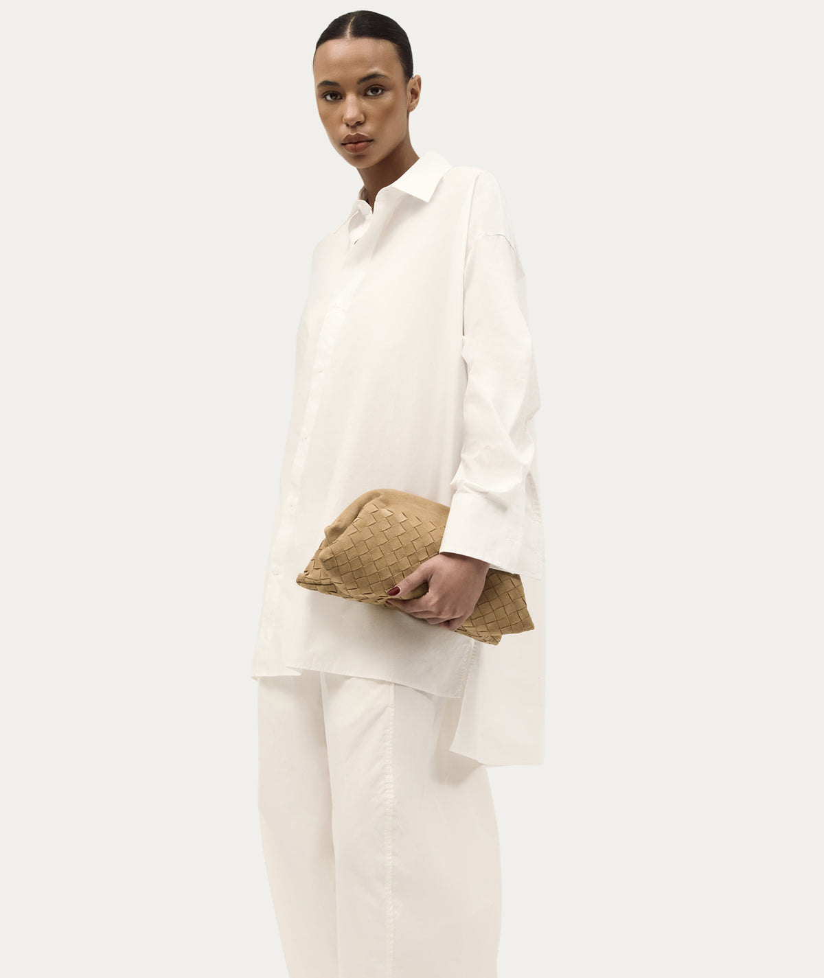 Deadly Ponies | Vault Clutch - Oat Woven Suede