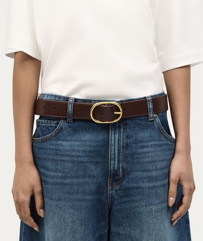 Deadly Ponies | Wide Epona Belt - Dark Cherry / Brass