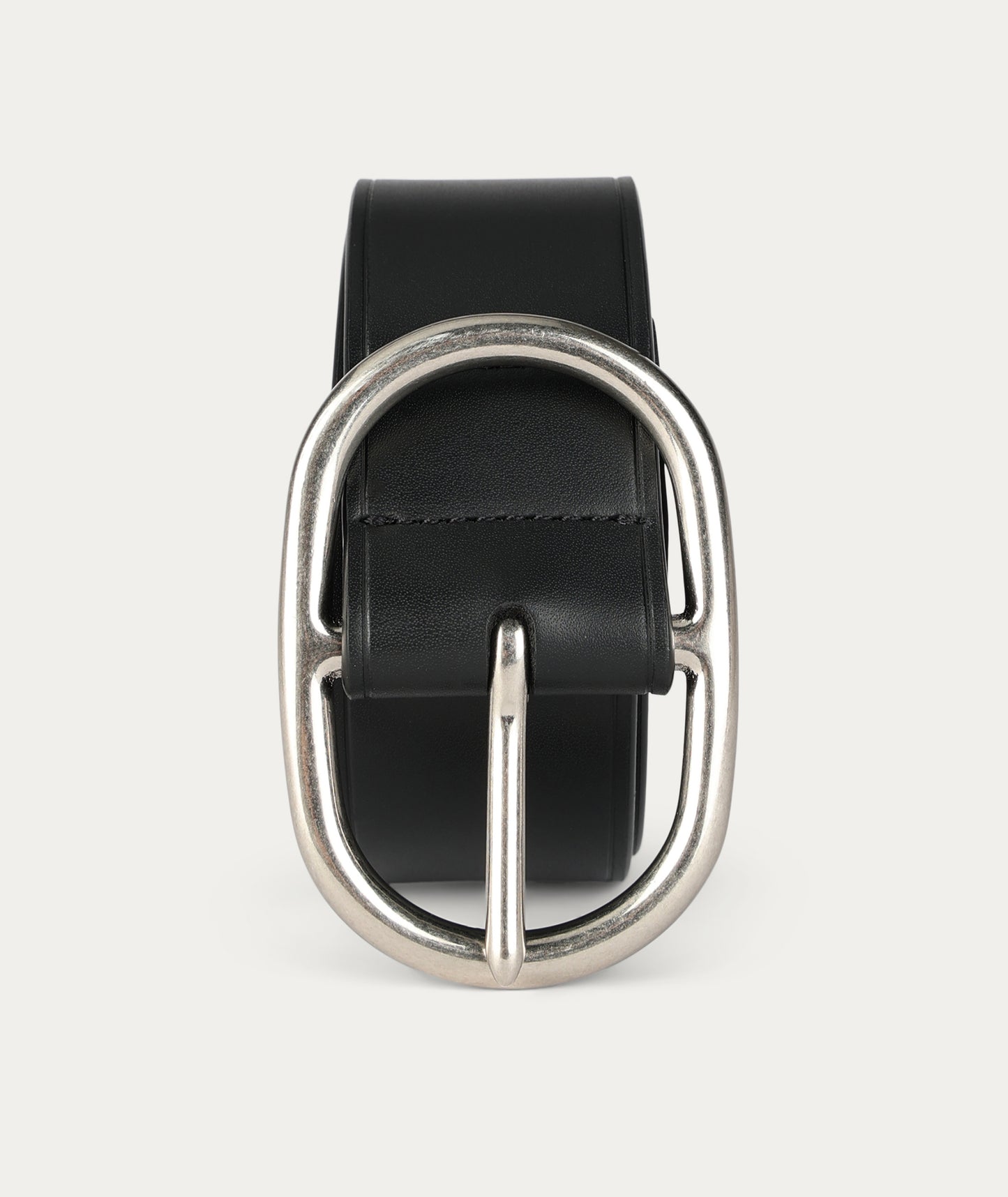 Deadly Ponies | Wide Belt Oval Buckle - Black/Silver