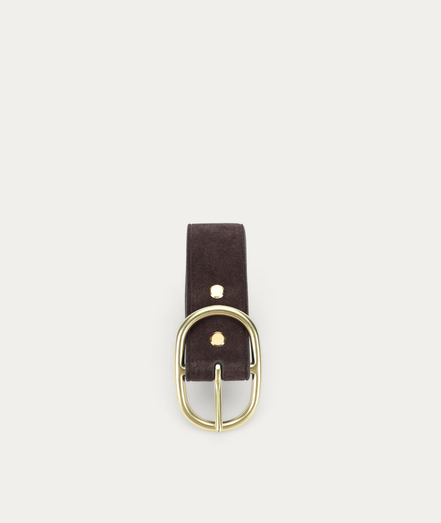 Deadly Ponies | Wide Belt Oval Buckle - Java Suede / Brass