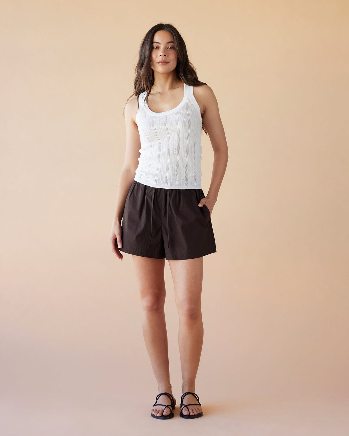 Dear Dylan | Merino Pointelle Daily Tank - Ivory