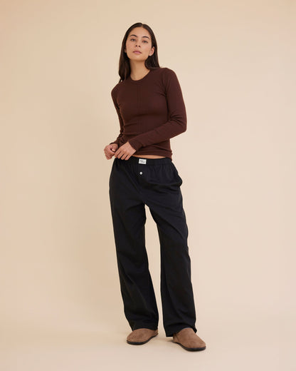 Dear Dylan | Merino Long Sleeve Knit - Tabac