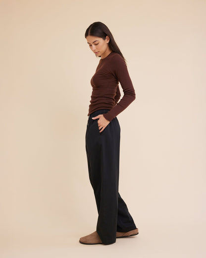 Dear Dylan | Merino Long Sleeve Knit - Tabac
