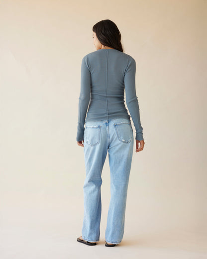 Dear Dylan | Merino Long Sleeve Knit - Slate Blue