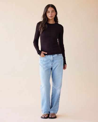 Dear Dylan | Merino Long Sleeve Knit - Port