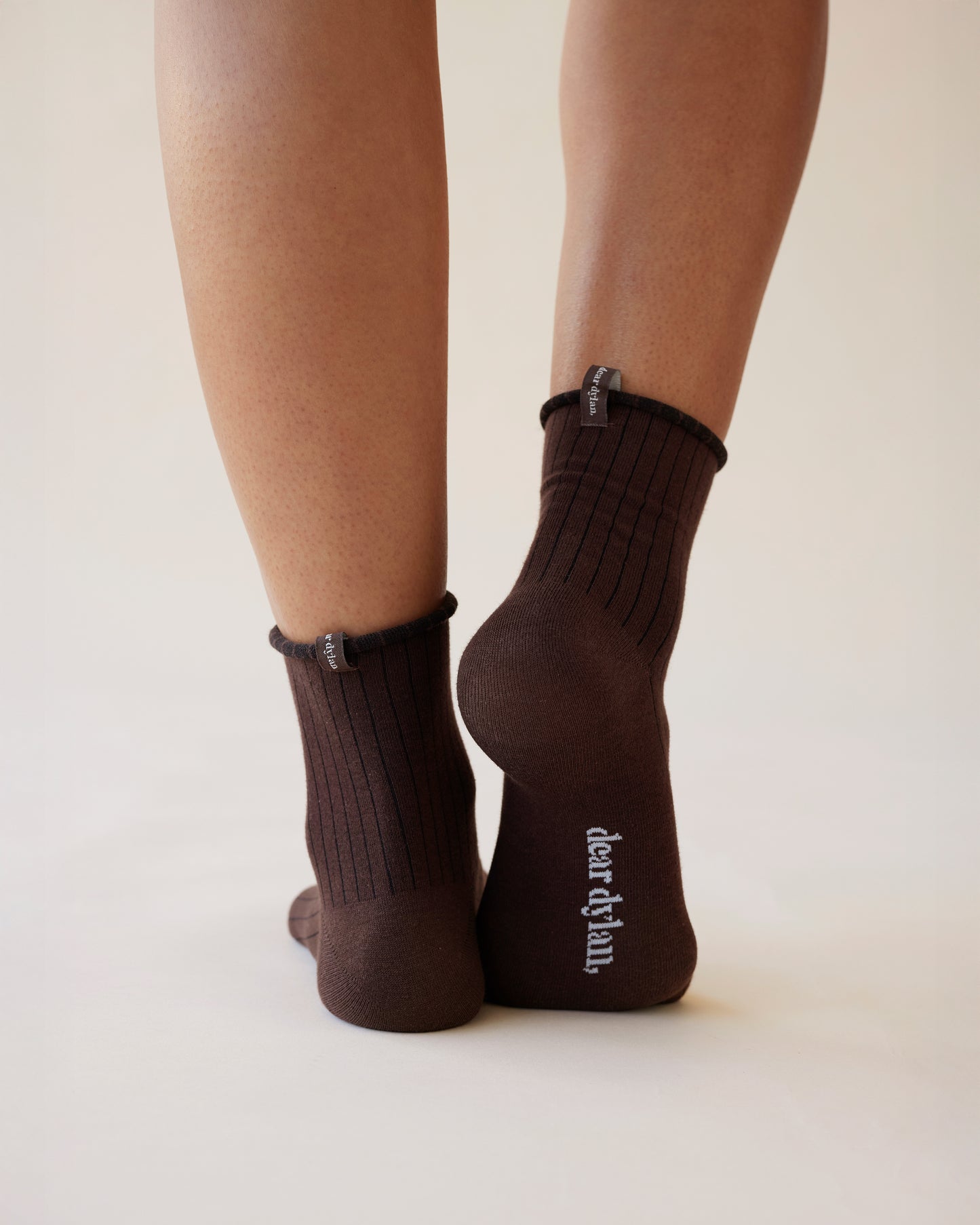 Dear Dylan | Roule Socks - Noir / Umber