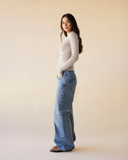 Dear Dylan | Merino Long Sleeve Knit - Stone