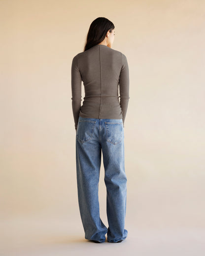 Dear Dylan | Merino Long Sleeve Knit - Mushroom