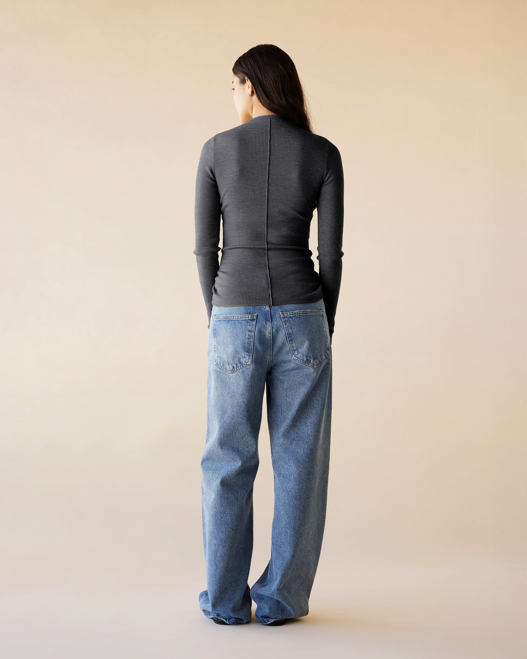 Dear Dylan | Merino Long Sleeve Knit - Smoke Marle