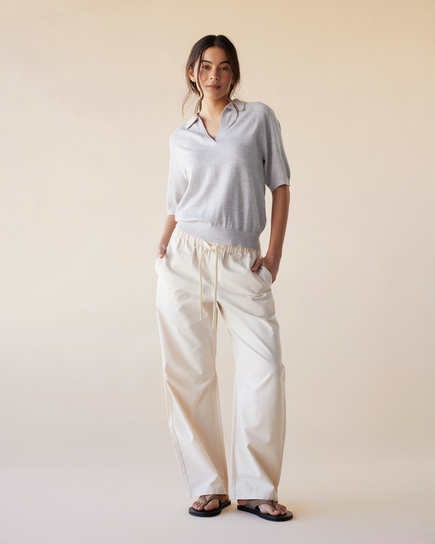 Dear Dylan | Merino Palmer Polo - Fog
