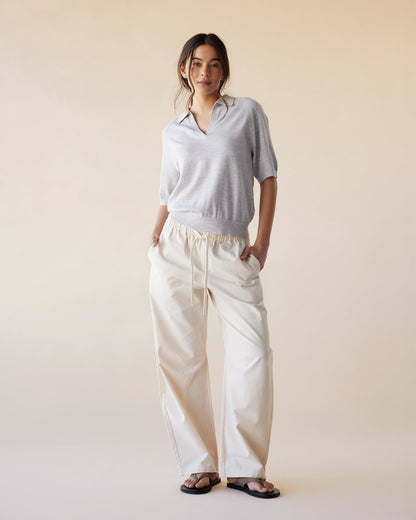 Dear Dylan | Merino Palmer Polo - Fog