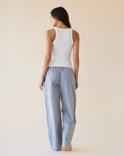 Dear Dylan | Boxer Pant - Steel Blue Stripe