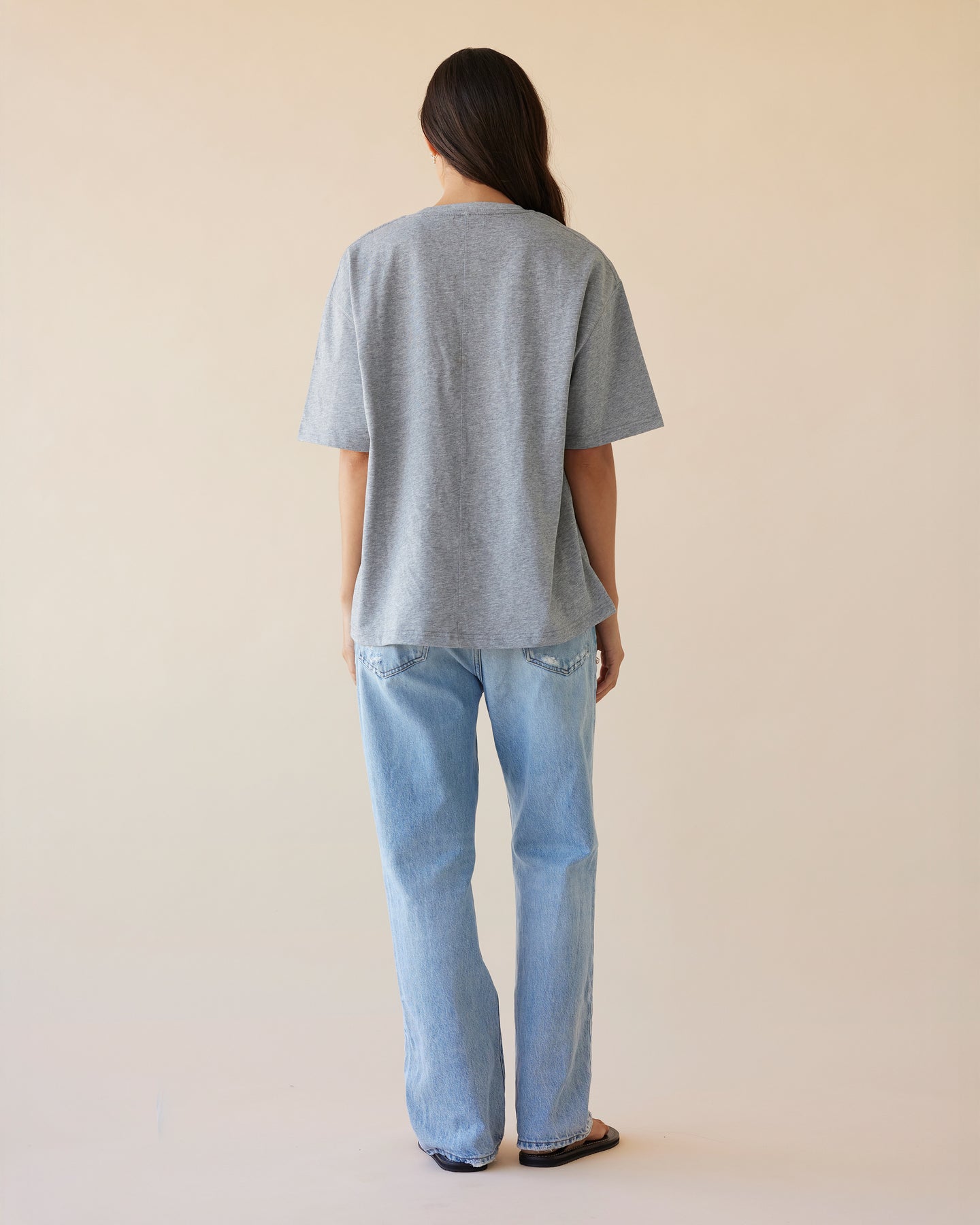 Dear Dylan | Oversized Tee - Grey Marle