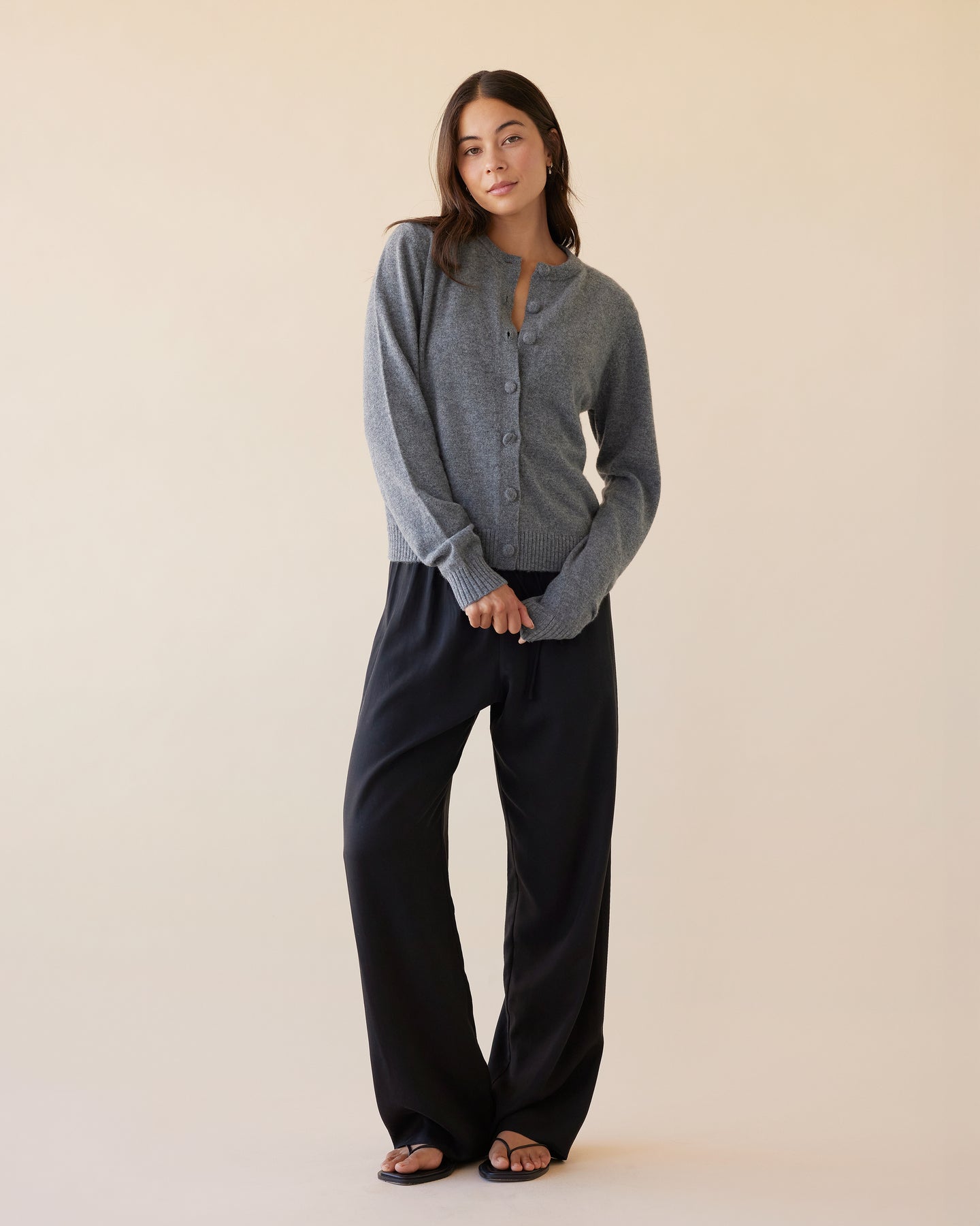Dear Dylan | Cashmere Cardigan - Ash Marle