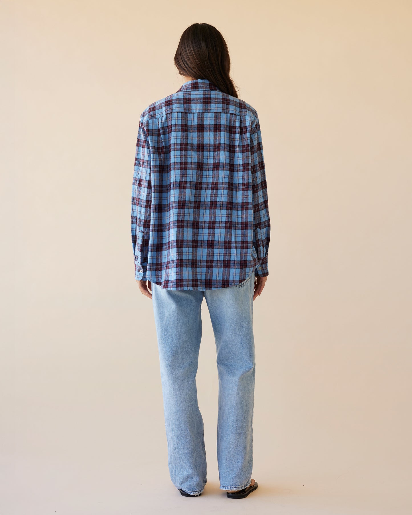 Dear Dylan | Boyfriend Plaid Shirt - Denim / Port