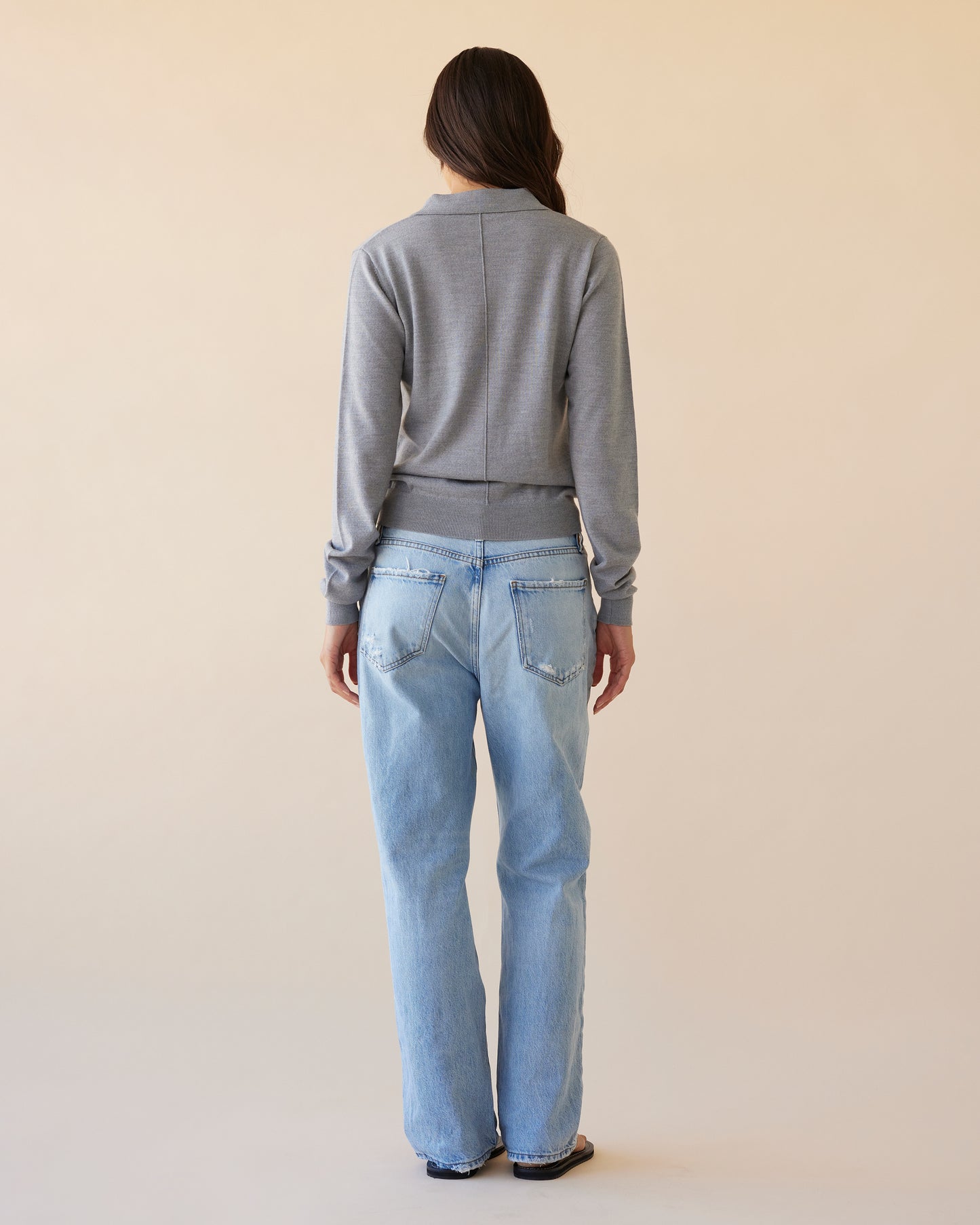 Dear Dylan | Merino Polo - Grey Marle
