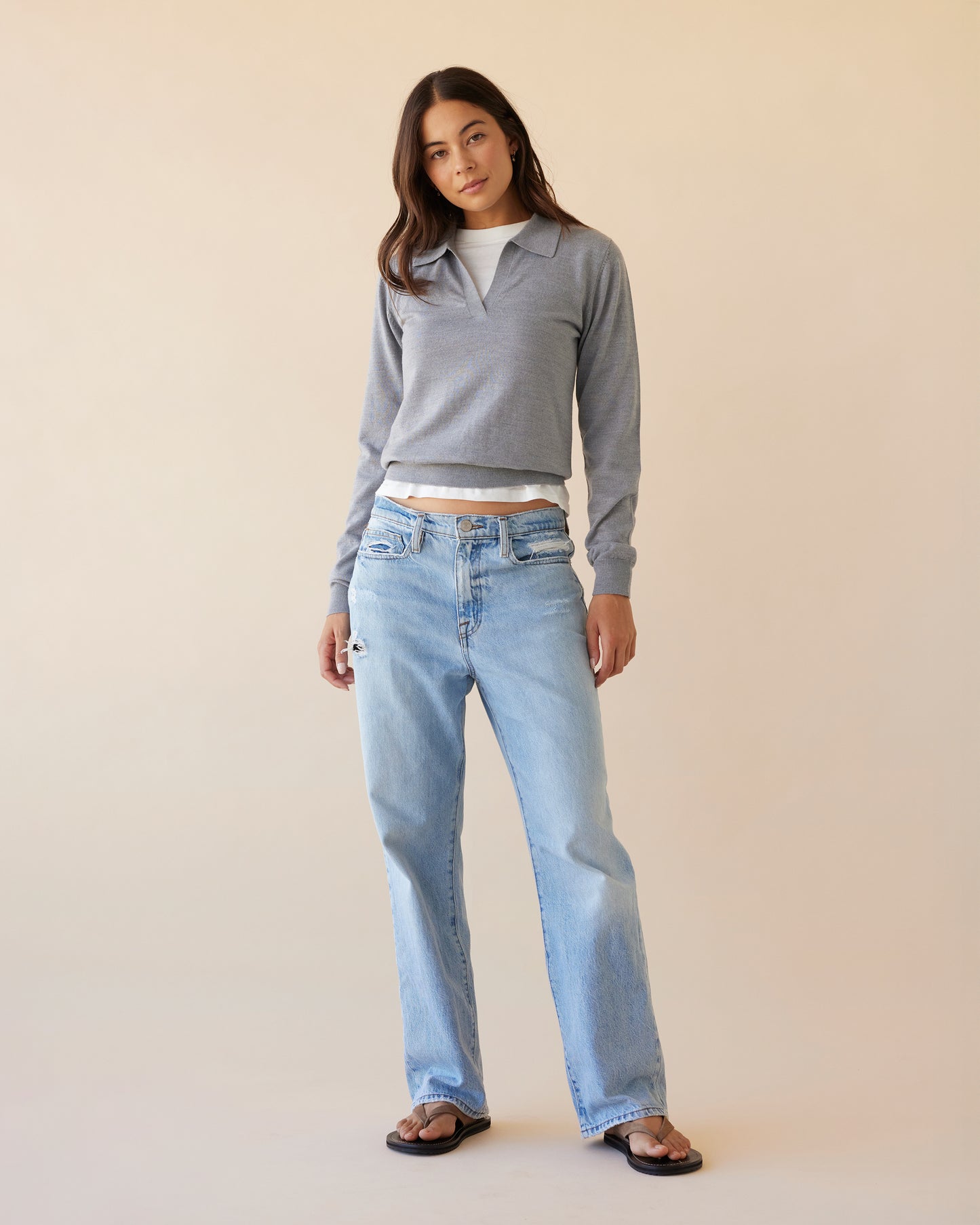 Dear Dylan | Merino Polo - Grey Marle