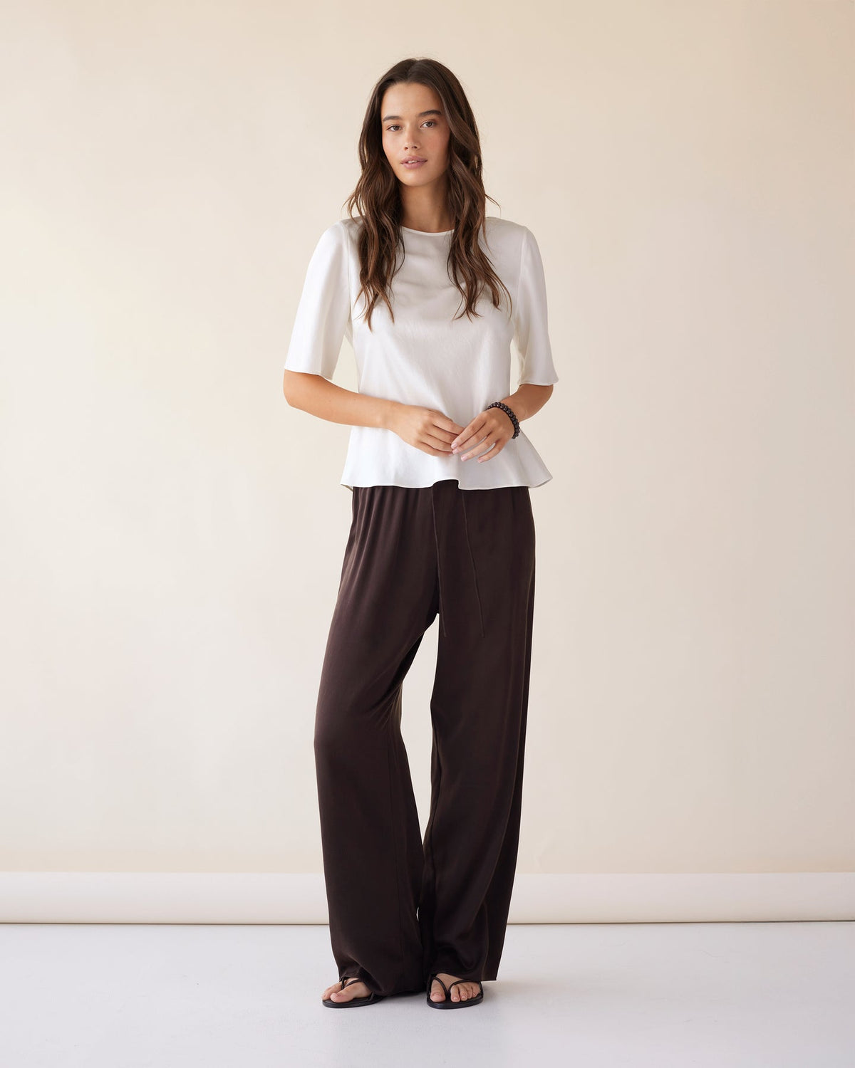 Dear Dylan | Silk Bias Tee - Ivory