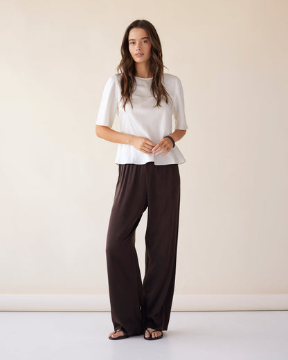 Dear Dylan | Silk Bias Tee - Ivory