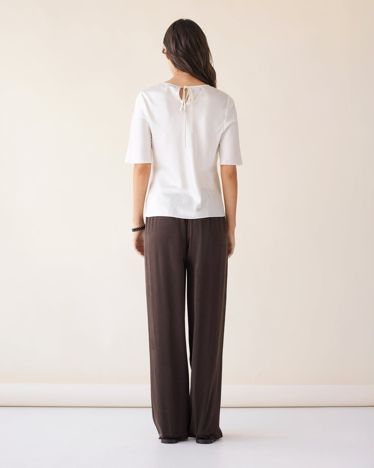 Dear Dylan | Silk Bias Tee - Ivory