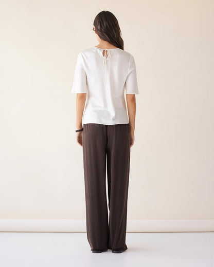Dear Dylan | Silk Bias Tee - Ivory