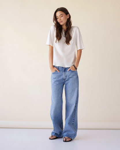 Dear Dylan | Silk Bias Tee - Ivory