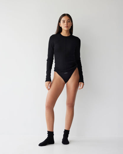 Dear Dylan | Eyelet Trim Brief - Noir