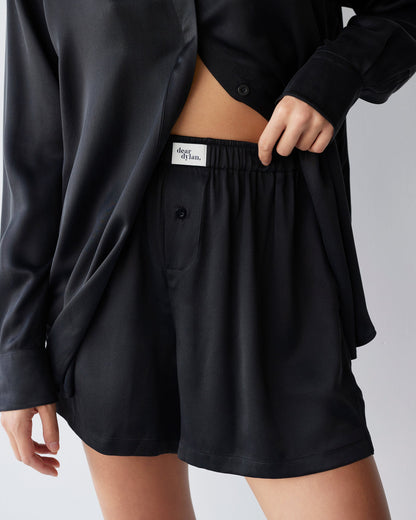 Dear Dylan | Silk Boxer Short - Noir