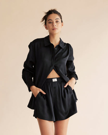 Dear Dylan | Silk Boxer Short - Noir