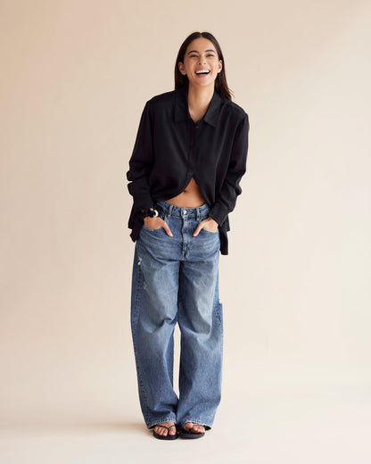 Dear Dylan | Dylan Silk Shirt - Noir