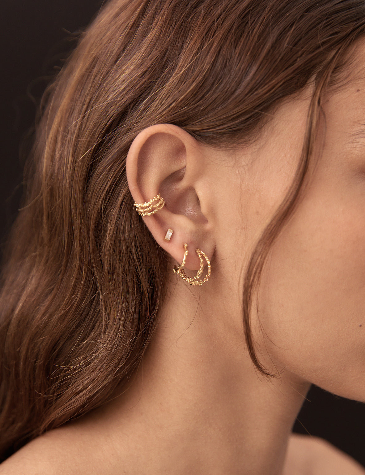 La Tribe | Double Ivy Hoop - Gold